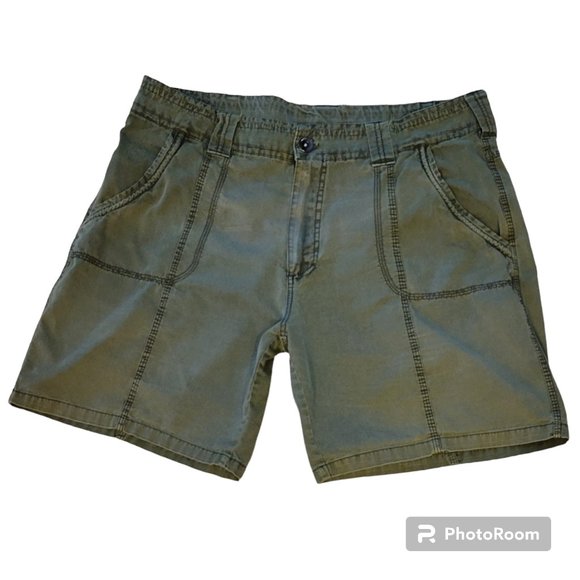 Stillwater Supply Co. Army Green Flat Front Hiking Shorts 7" Inseam Size 10 - Picture 1 of 9